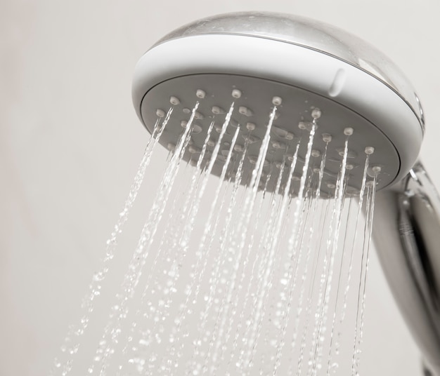 Photo shower head with water drops