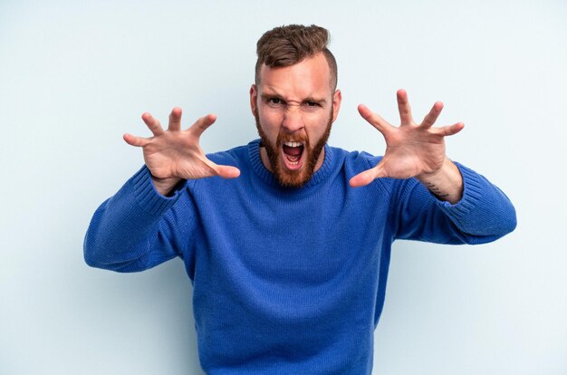 Showing claws imitating a cat aggressive gesture