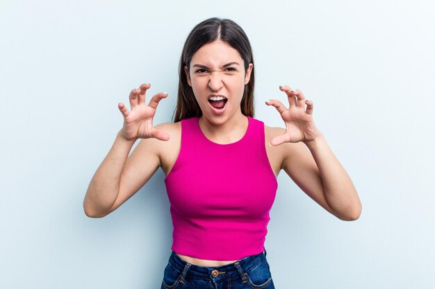 Showing claws imitating a cat aggressive gesture