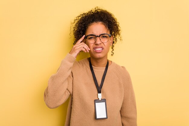 Showing a disappointment gesture with forefinger