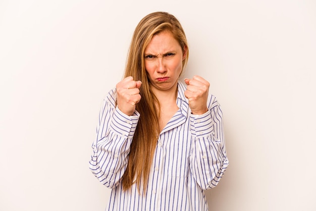 Showing fist to camera aggressive facial expression