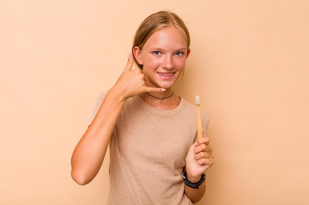 Showing a mobile phone call gesture with fingers