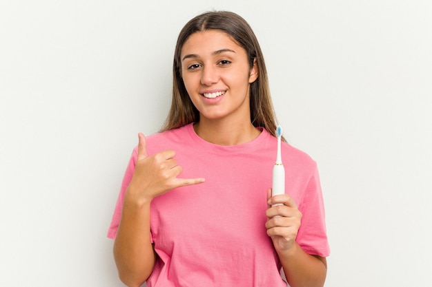 Showing a mobile phone call gesture with fingers