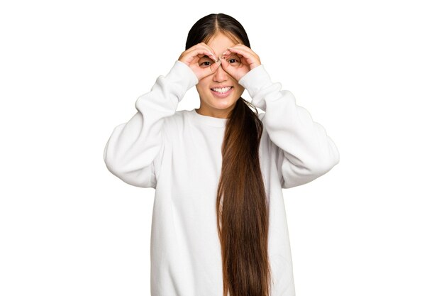 Photo showing okay sign over eyes