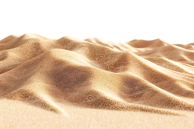 Showing Sand dune isolated on white background simple and clean high resolution professional phot