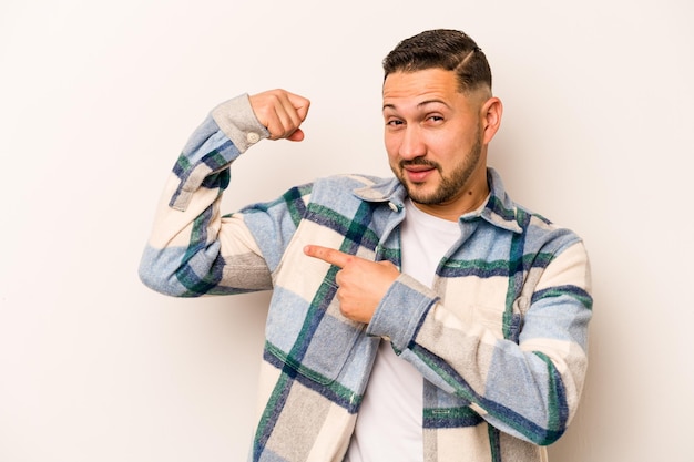 Showing strength gesture with arms symbol of feminine power