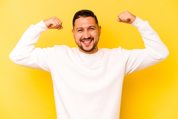 Showing strength gesture with arms symbol of feminine power