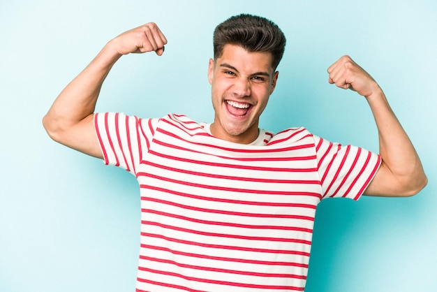 Showing strength gesture with arms symbol of feminine power