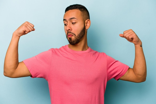 Showing strength gesture with arms symbol of feminine power