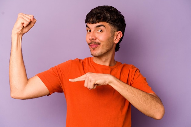 Showing strength gesture with arms symbol of feminine power