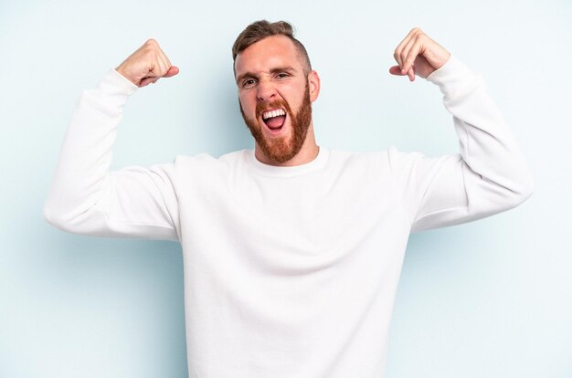 Showing strength gesture with arms symbol of feminine power