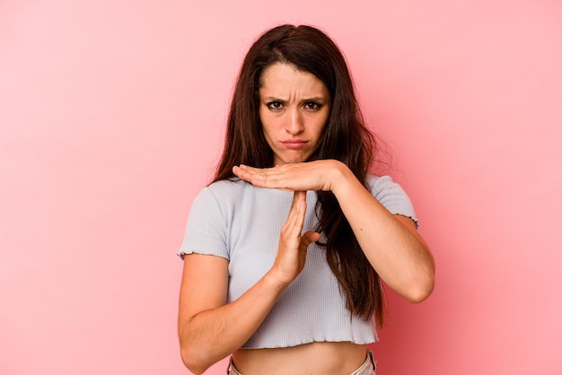showing a timeout gesture
