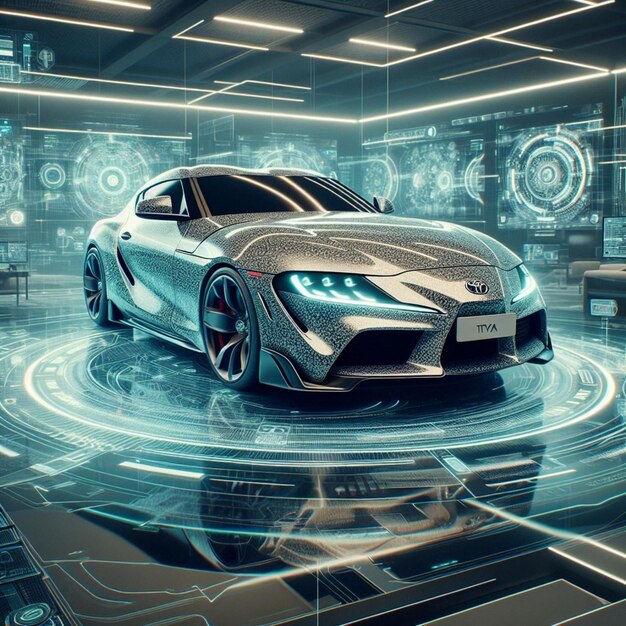 showroom brilliance holographic displays highlight the cuttingedge design of the toyota supra mk5