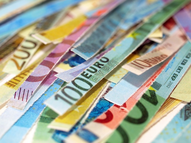 Photo shreddered euro notes