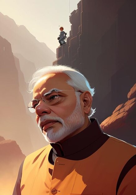 Photo shree narendra modi ji digital painting