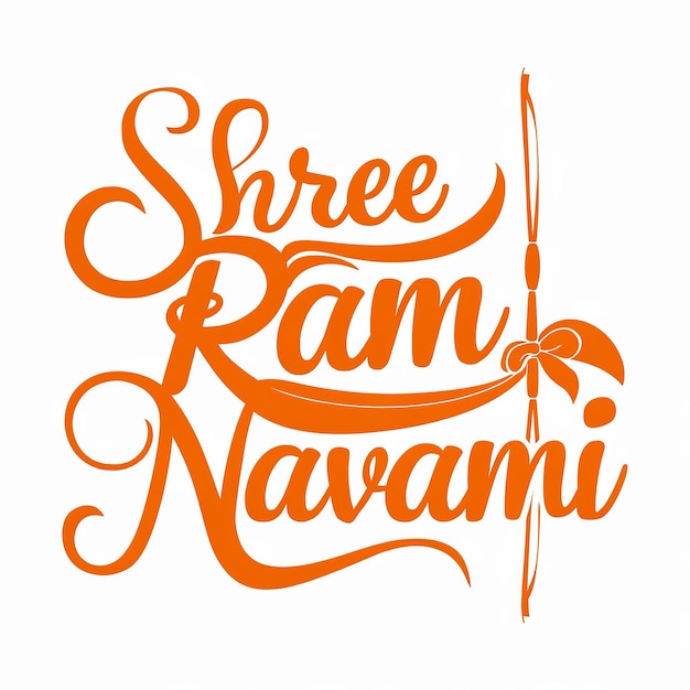 Текст Шри Рам Навами изолирован на белом фоне
