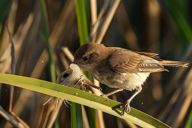 A shrike with its prey