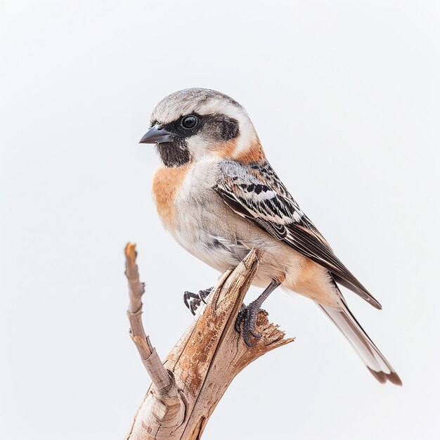 Photo shrikes standing on a tall tree branch