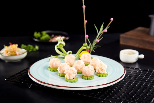 Shrimp balls on a plate