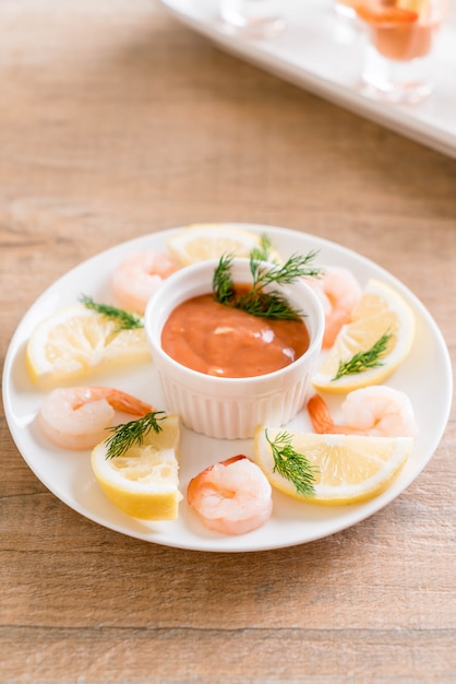 shrimp cocktail with sauce