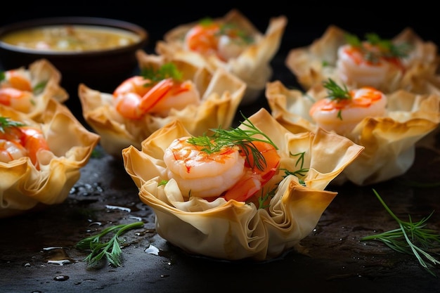 Shrimp and Crab Phyllo Cups