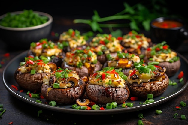 Shrimp and Crab Stuffed Portobello Mushrooms