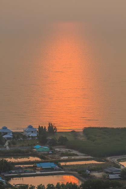 Shrimp farms and limestone mountains 