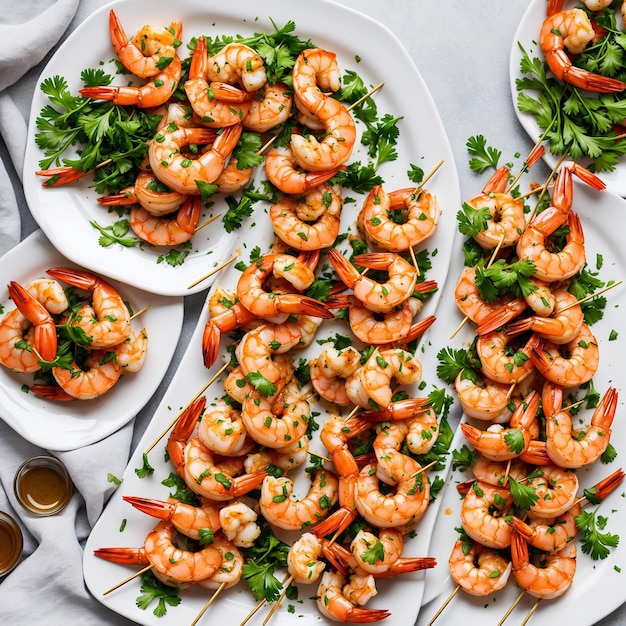 Premium AI Image | Shrimp food Photo Ai Generated
