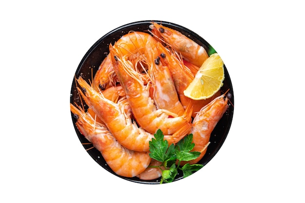 Shrimp food prawns seafood pescetarian diet meal snack copy space food background rustic