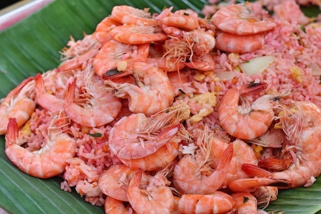 Shrimp fried rice in street food