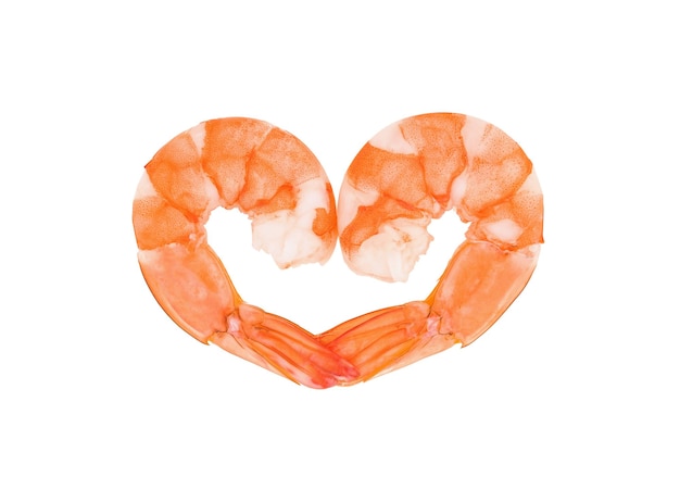 Photo shrimp heart isolated on white background