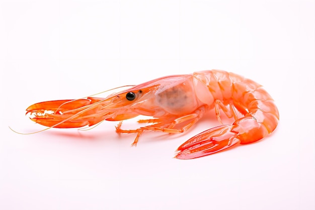 Photo shrimp on an isolated background seafood ai generated