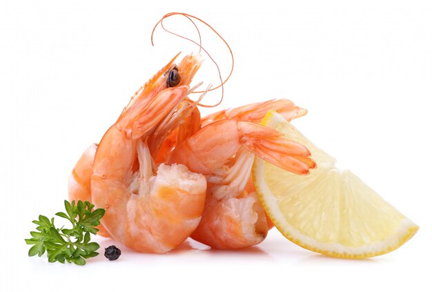 Shrimp isolated on white