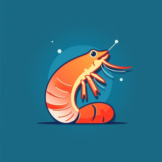 Photo shrimp logo vector simple flat color
