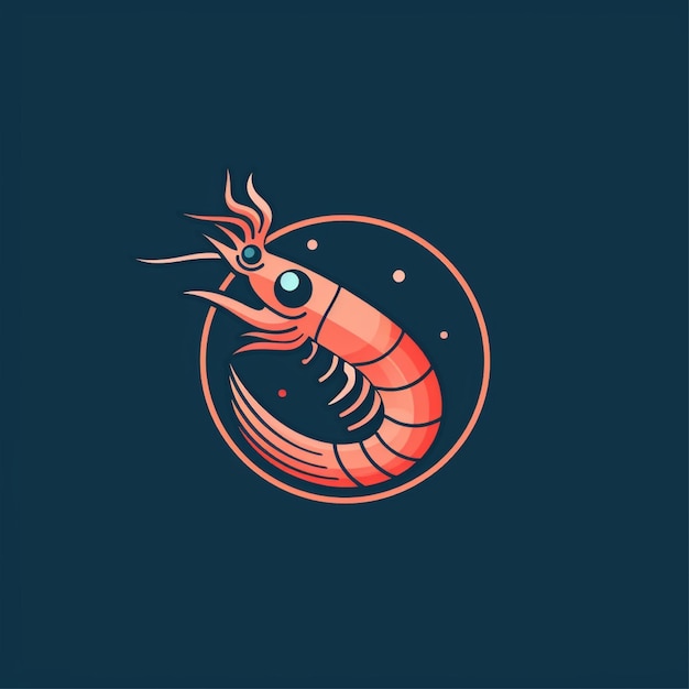 shrimp logo vector simple flat color