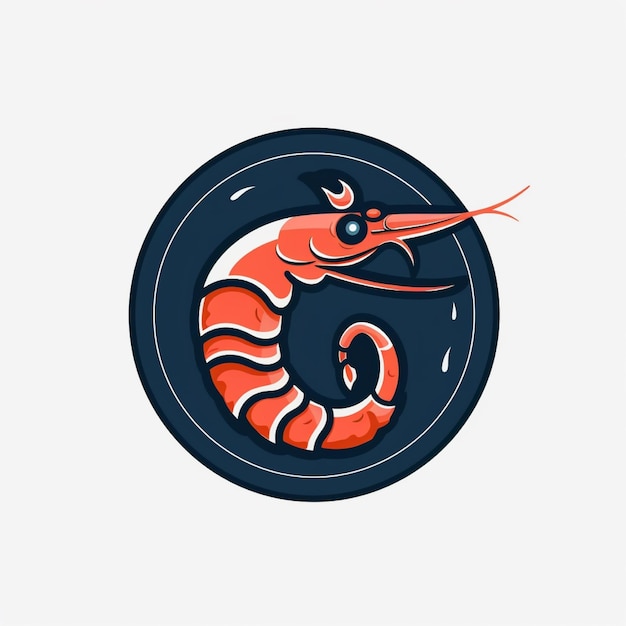 Photo shrimp logo vector simple flat color