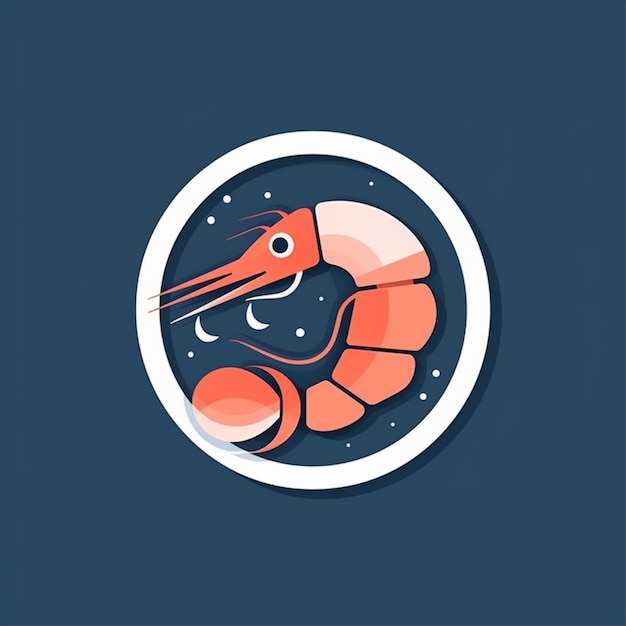 Photo shrimp logo vector simple flat color