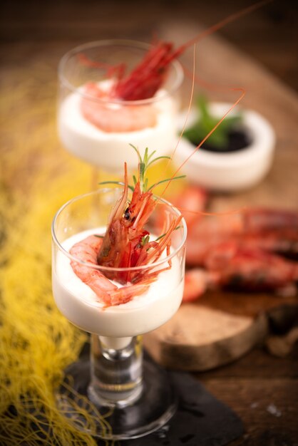 Shrimp or Prawn Cocktail served in a glass