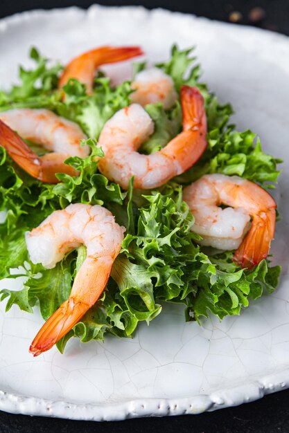 Shrimp salad seafood sea delicacies meal snack on the table copy space food