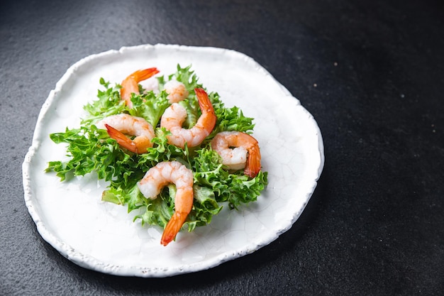 Shrimp salad seafood sea delicacies meal snack on the table copy space food