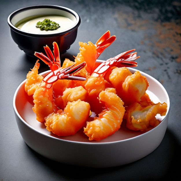 Shrimp salad with vegetables grilled shrimp Shrimp soup Fried shrimp