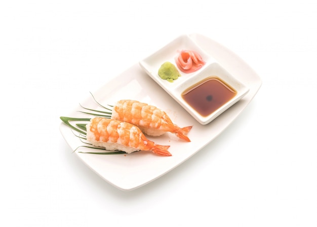 shrimp sushi nigiri - japanese food style 