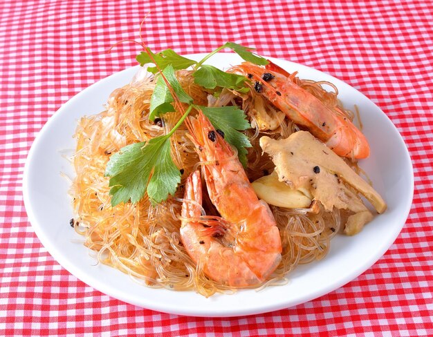 Shrimp vermicelli thai food