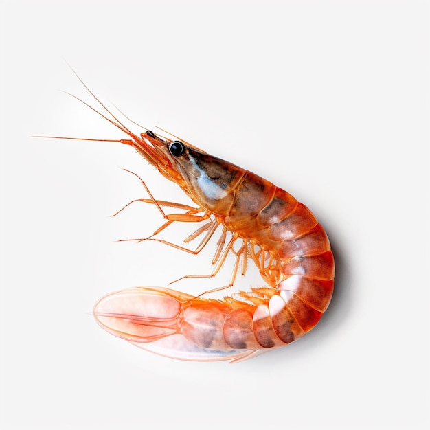 shrimp on white background