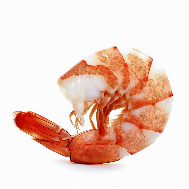 Photo a shrimp with tail on white background