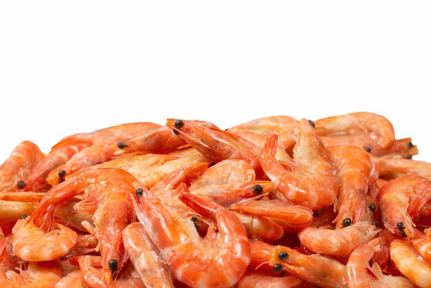 Shrimps isolated on a white surface