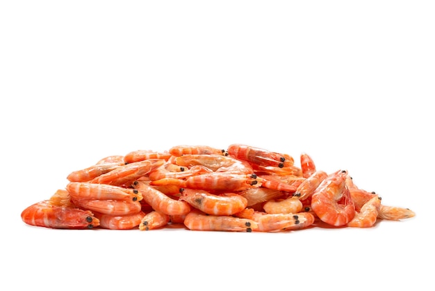 Shrimps isolated on white.