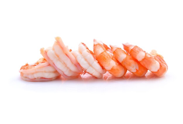 Shrimps isolated on white