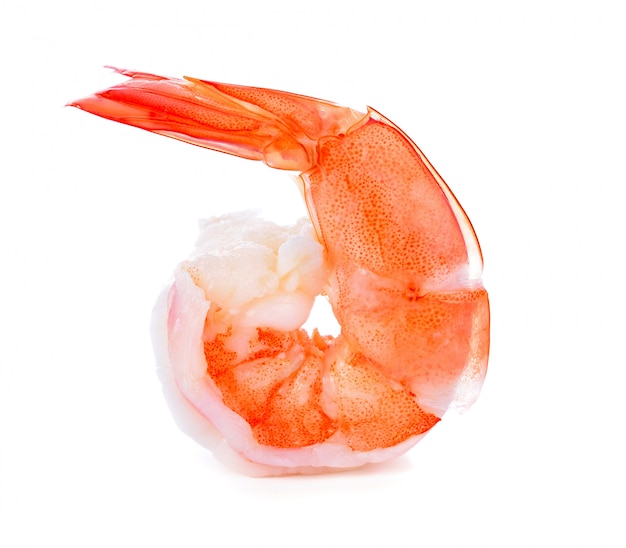 Photo shrimps isolated on a white