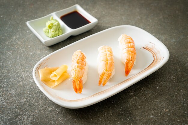 Shrimps Sushi or Ebi Nigiri Sushi - Japanese food style